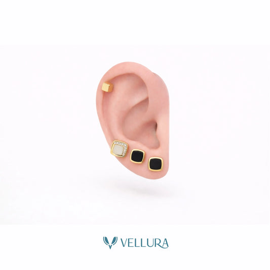 Gold Stud Earrings Combo Set
