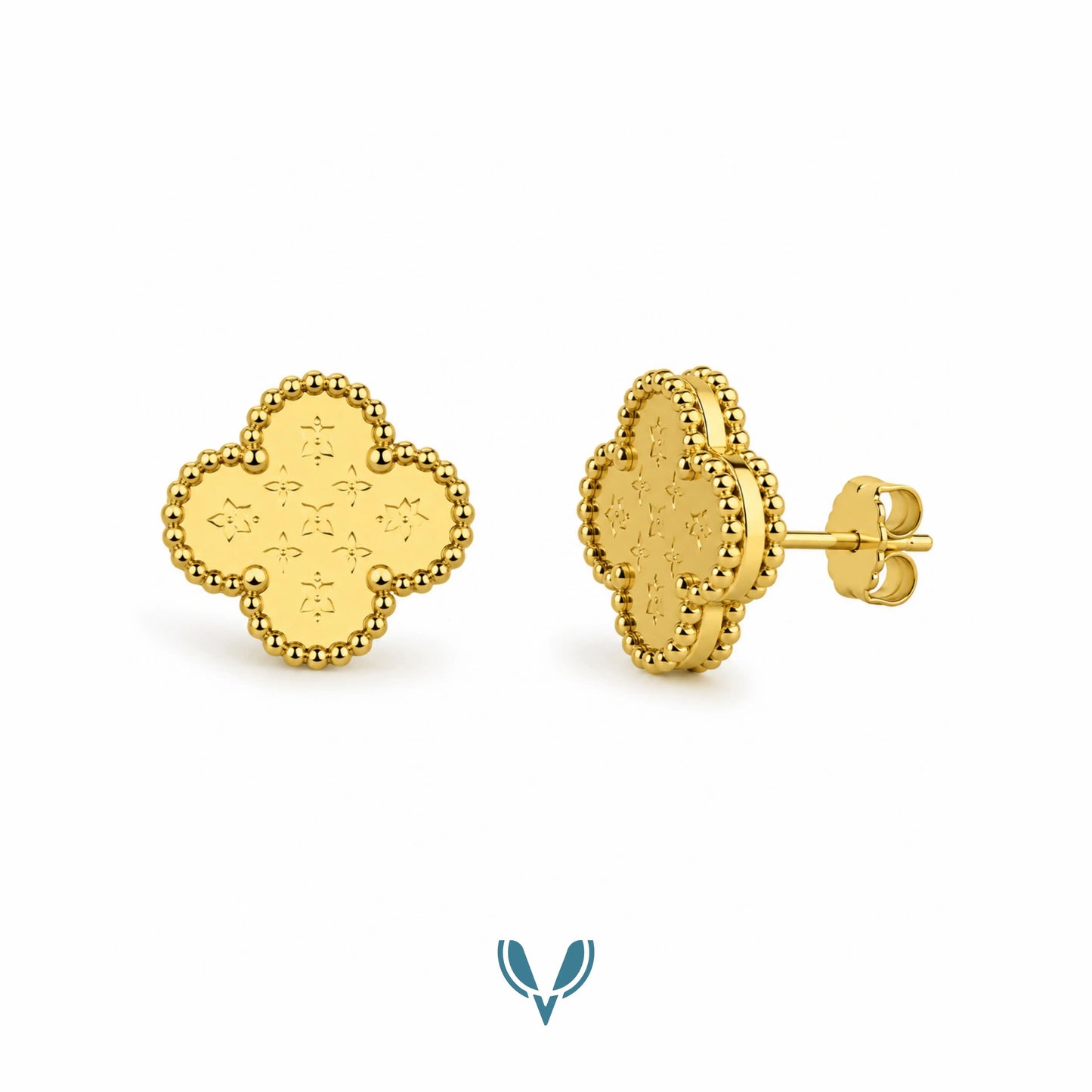 LV' x Clover 5 motif's Necklace with Studs
