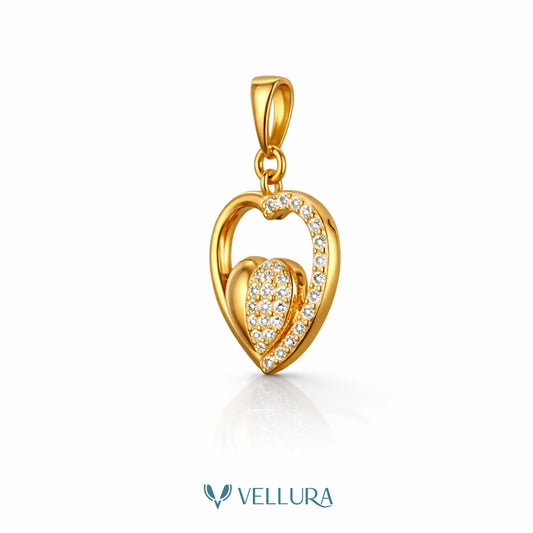 Heart Drop Pendant With Swarovski Stones