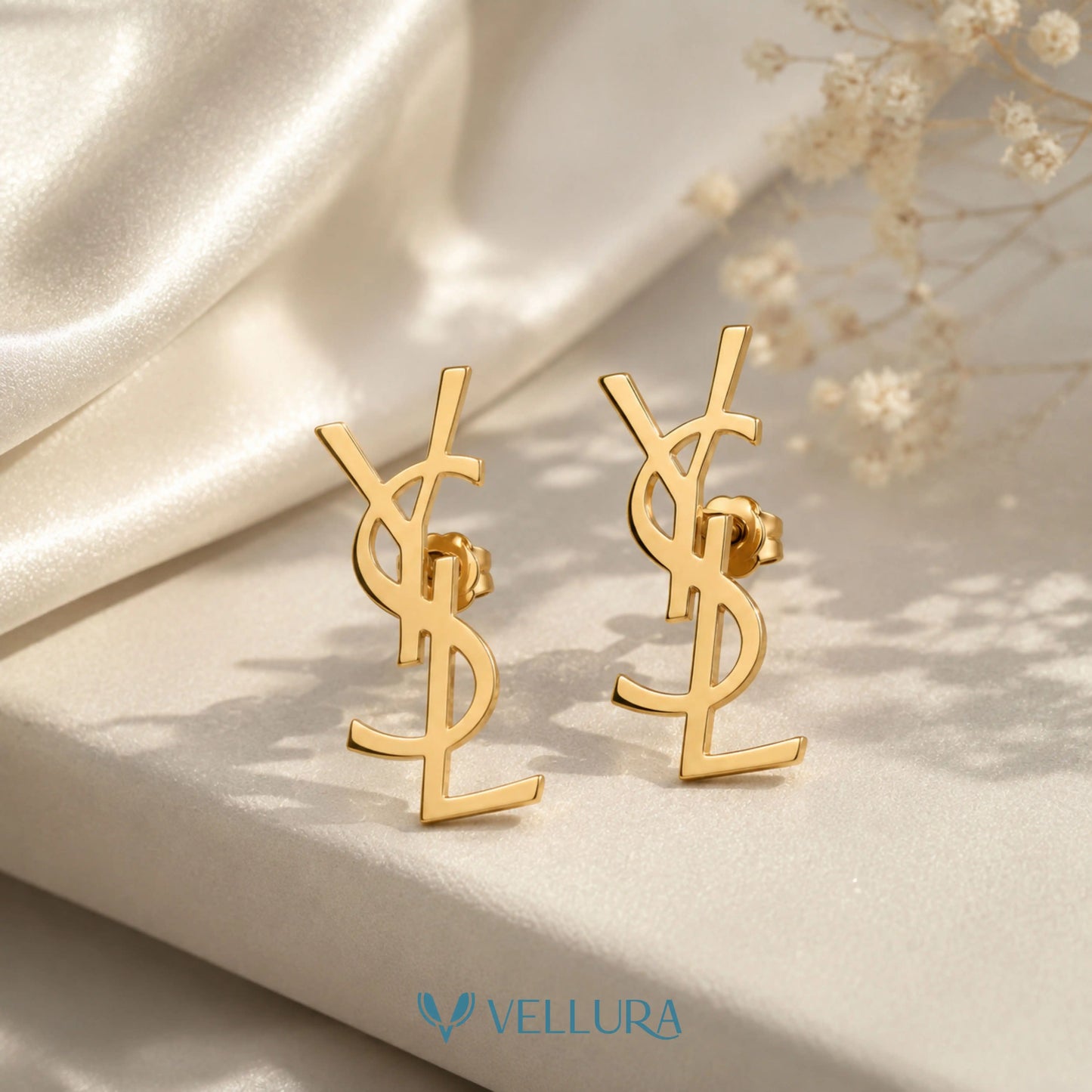 YSL Inspired Gold Stud Earrings