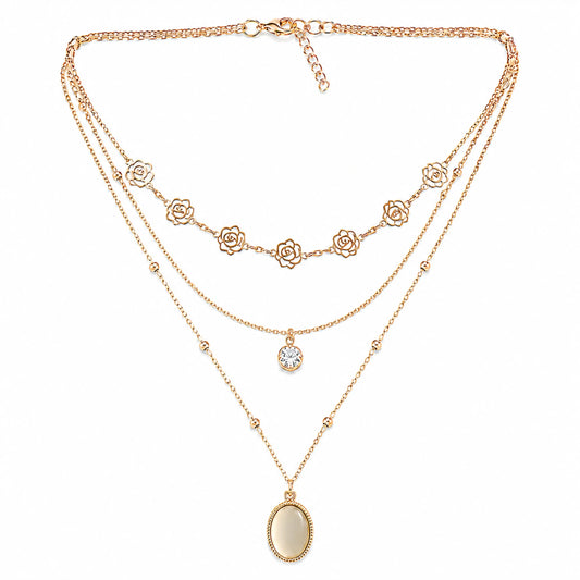 Layered Heart Pendant Necklace