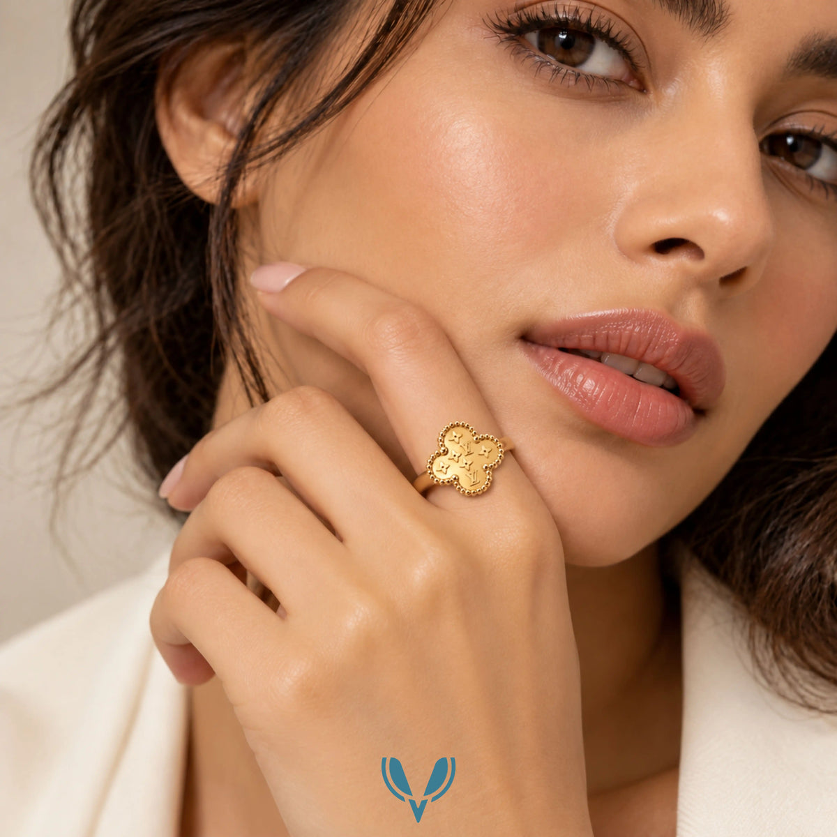 LV; X Clover Statement Ring