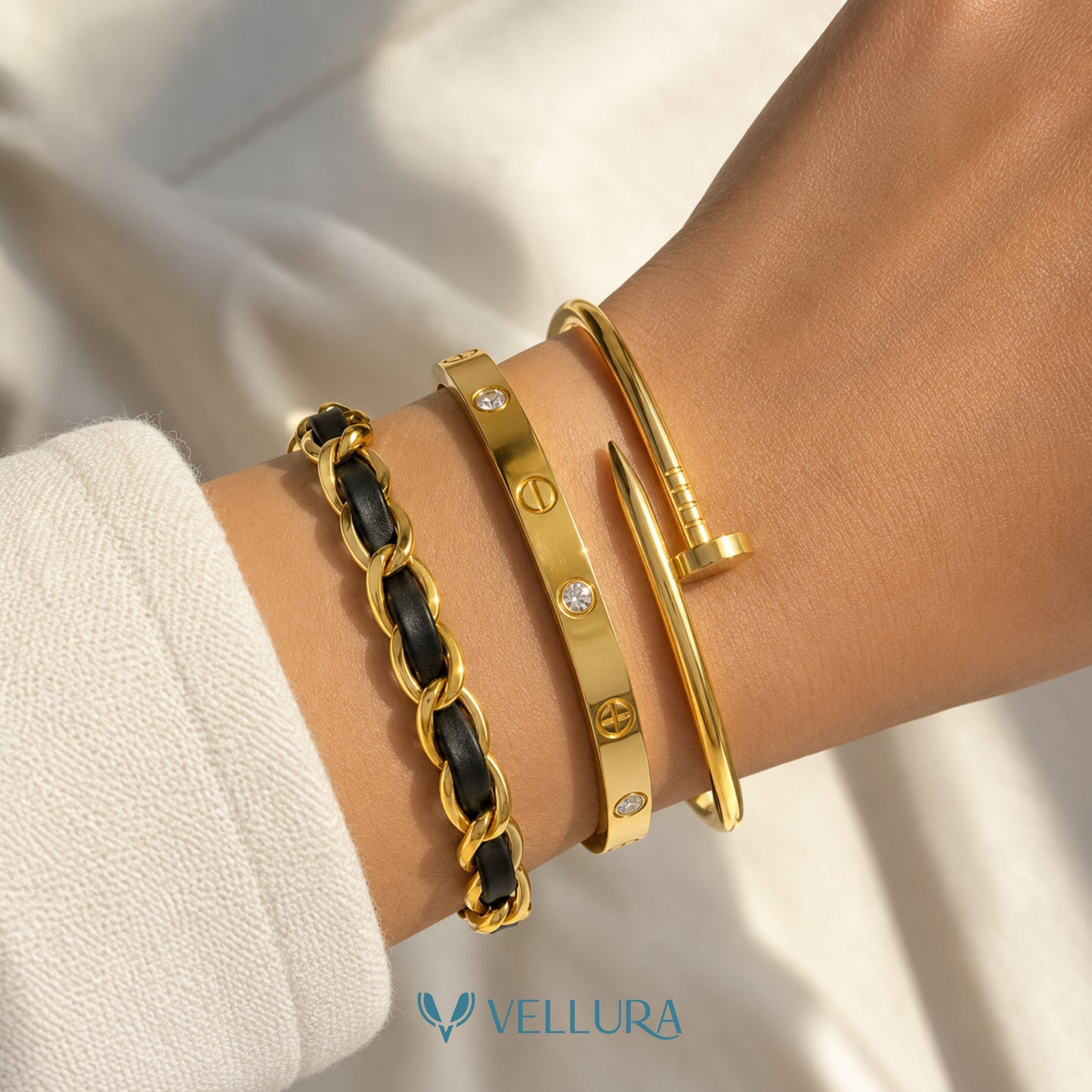 Gold Bracelet Stack 3