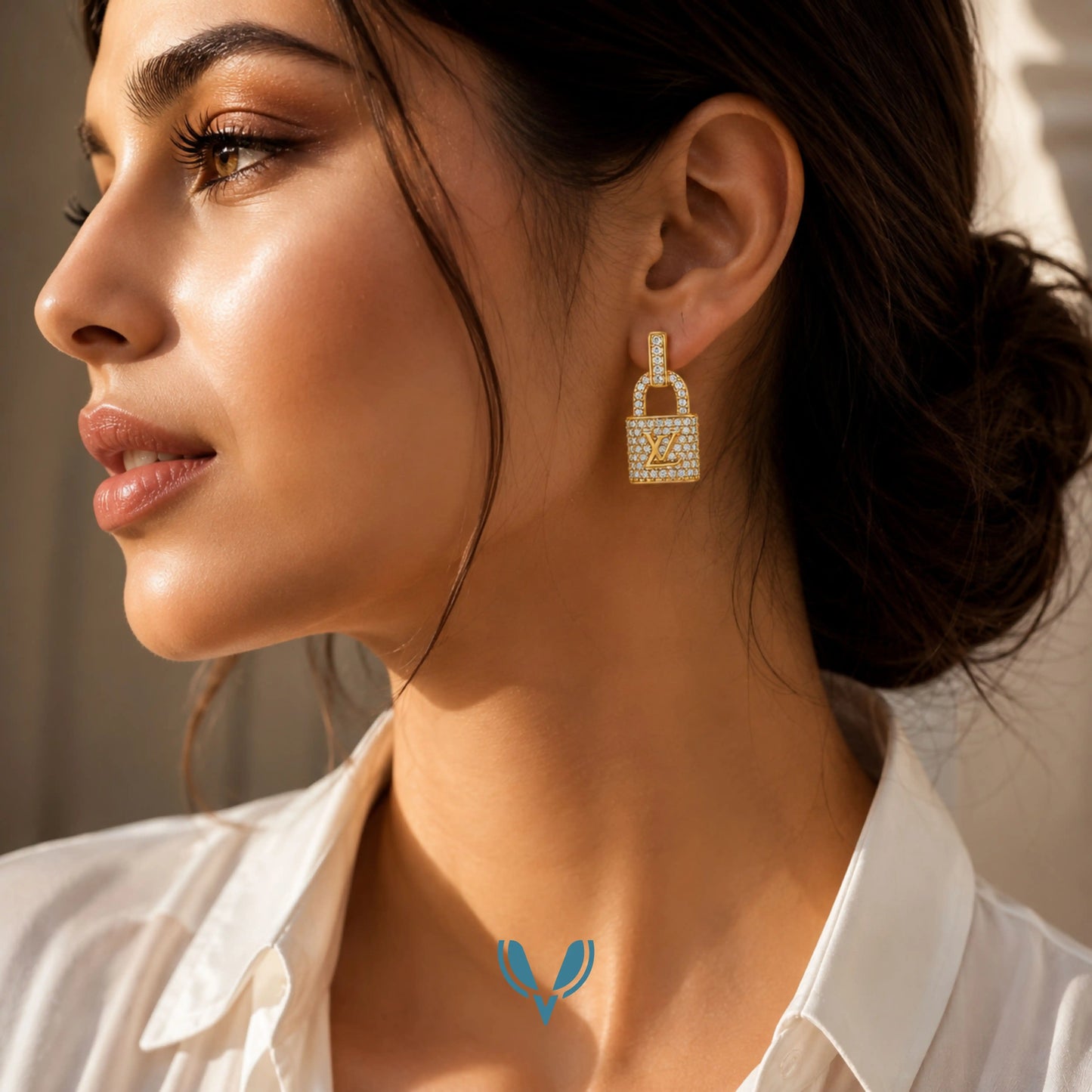 Luxury LV Inspired Padlock Earrings