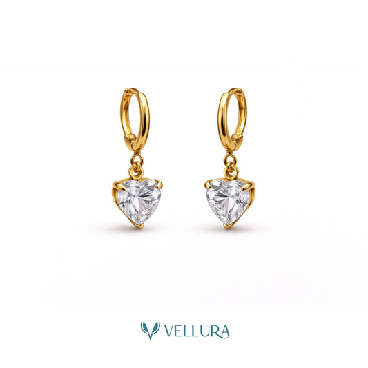 Heart Crystal Drop Earrings