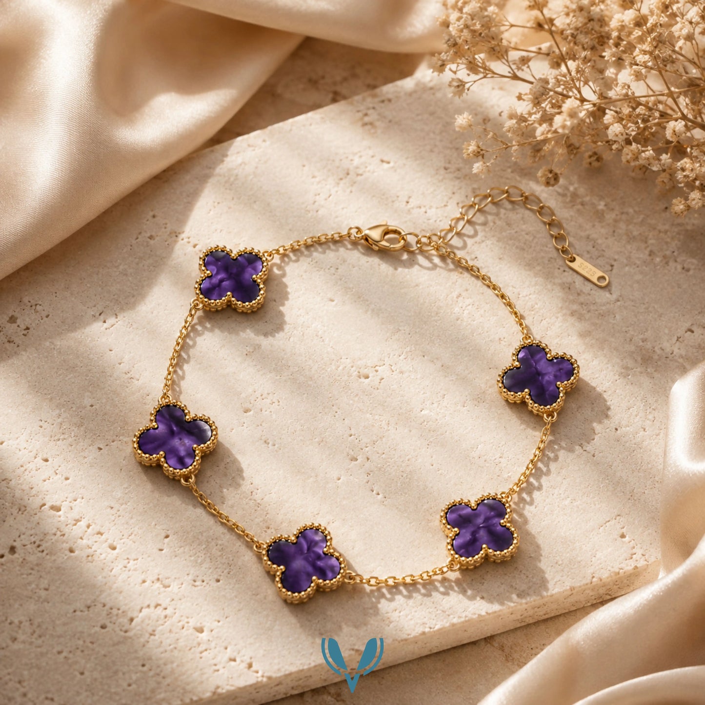 Purple Clover Bracelet