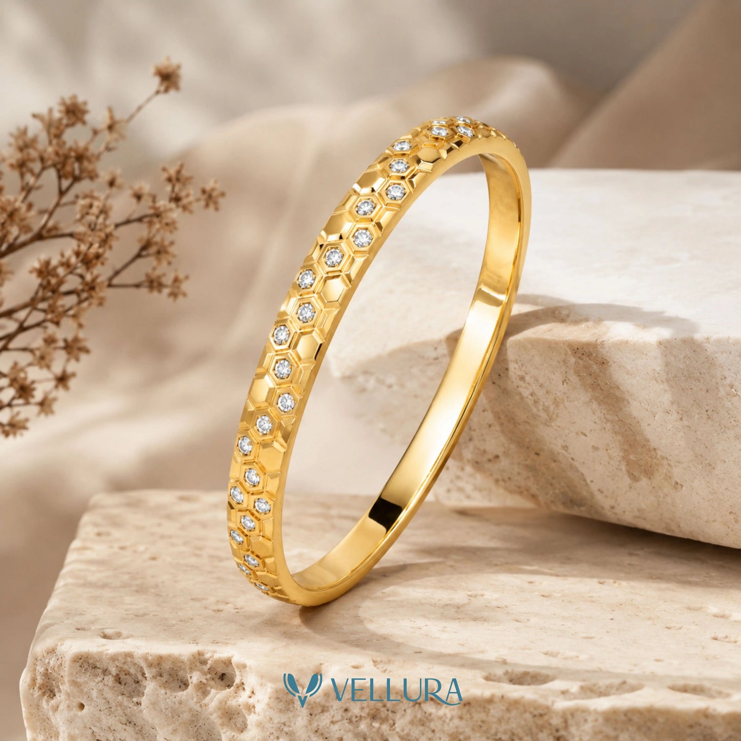 Gold Plated CZ Bangle Bracelet