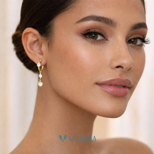 Crystal Drop Loop Earrings