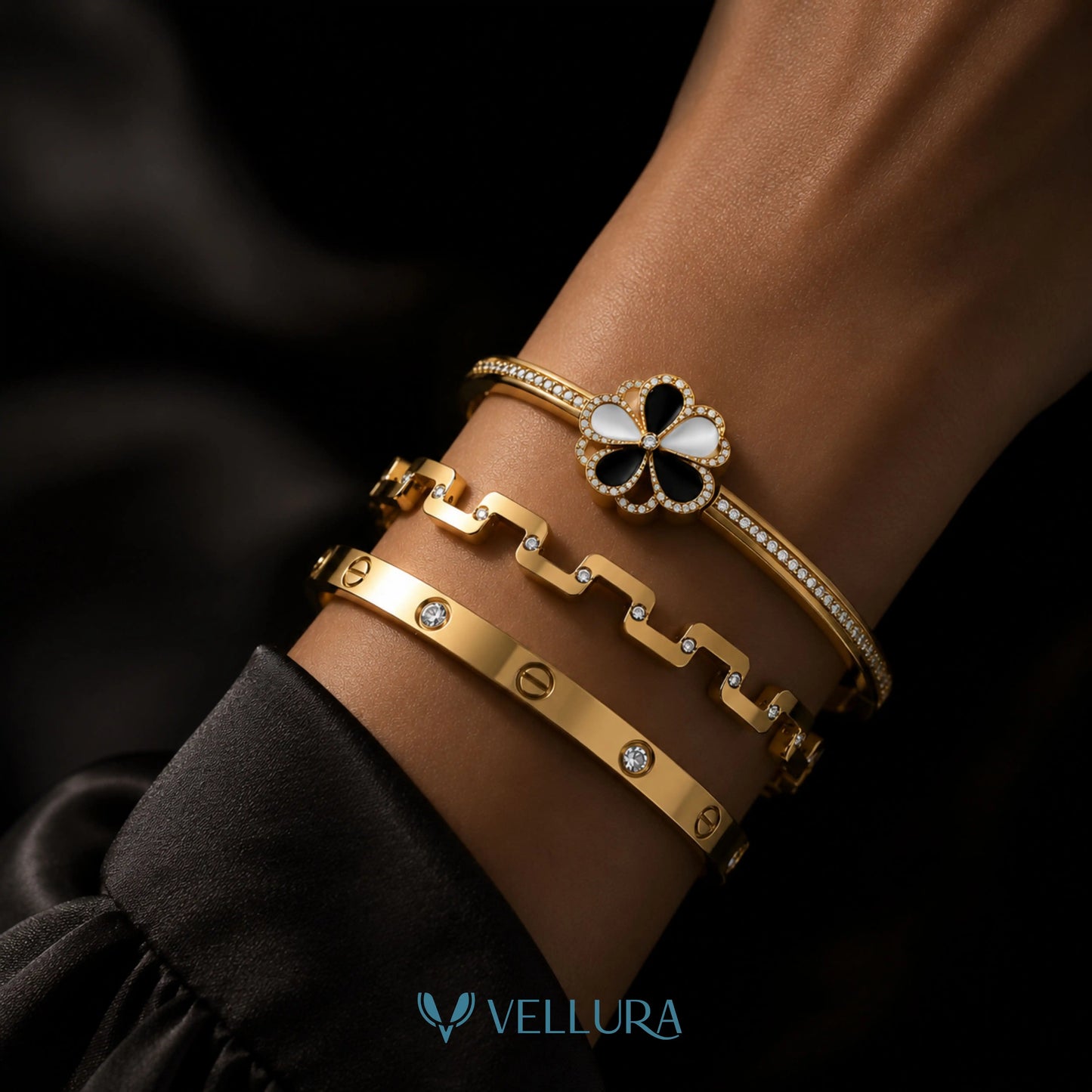 Gold Bracelet Stack 5