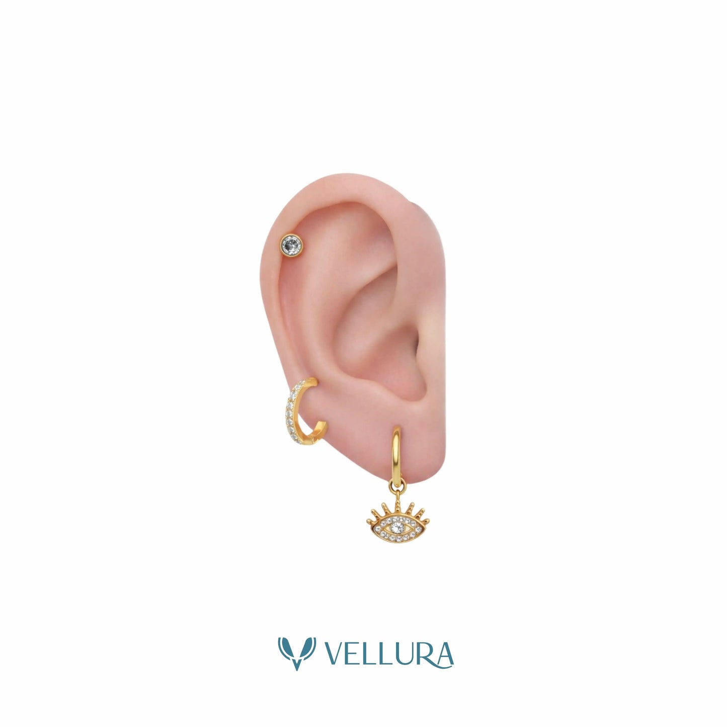 Evil Eye Earring Combo Set with Studs & Hoops