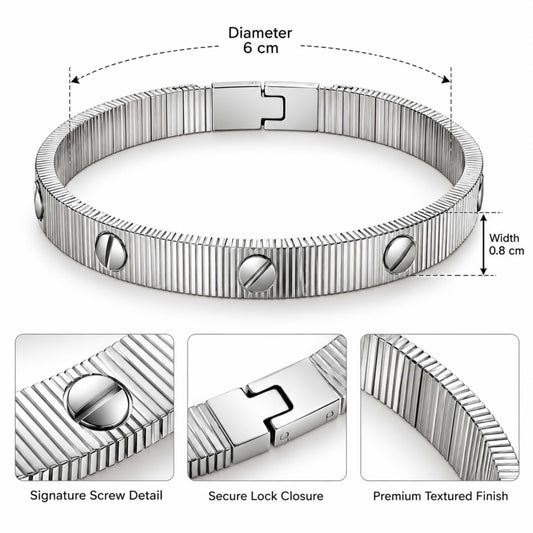 Silver Brushed Bangle Bracelet
