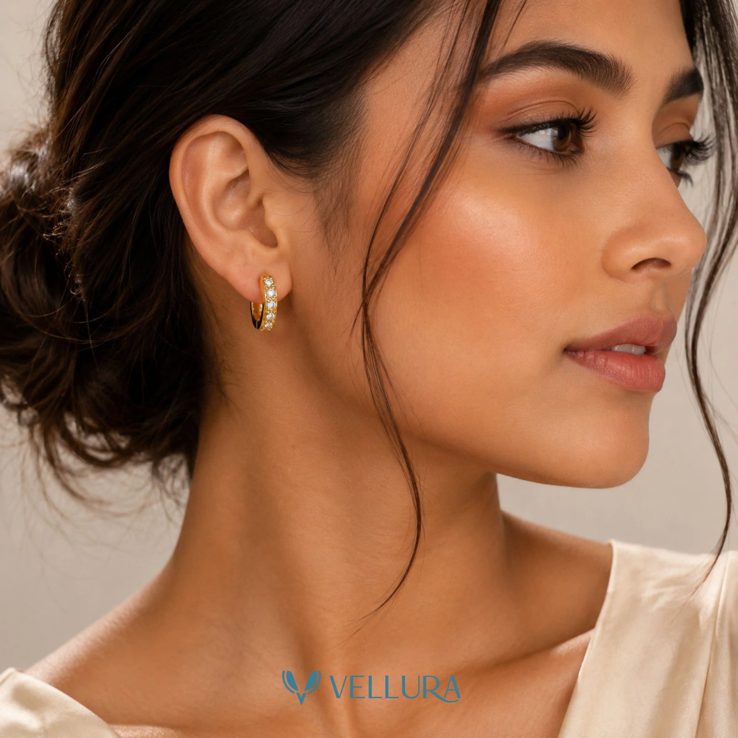 CZ Huggie Hoop Earrings