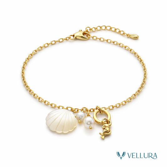 Gold Shell Charm Bracelet