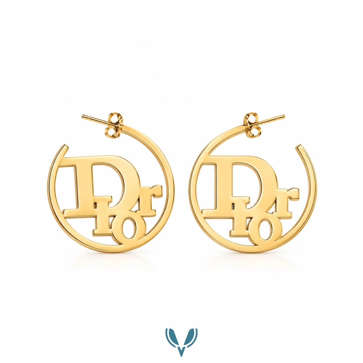 Gold Monogram Hoop Earrings
