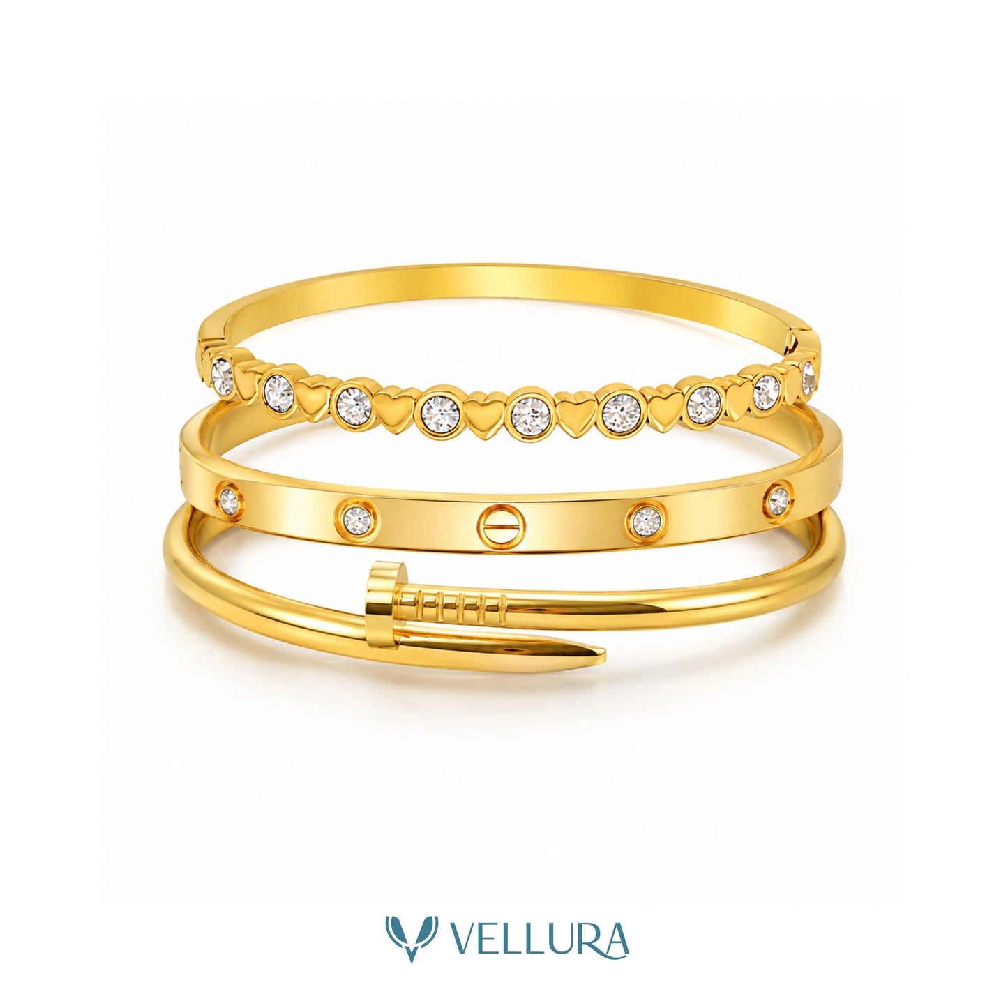 Gold Bracelet Stack 7