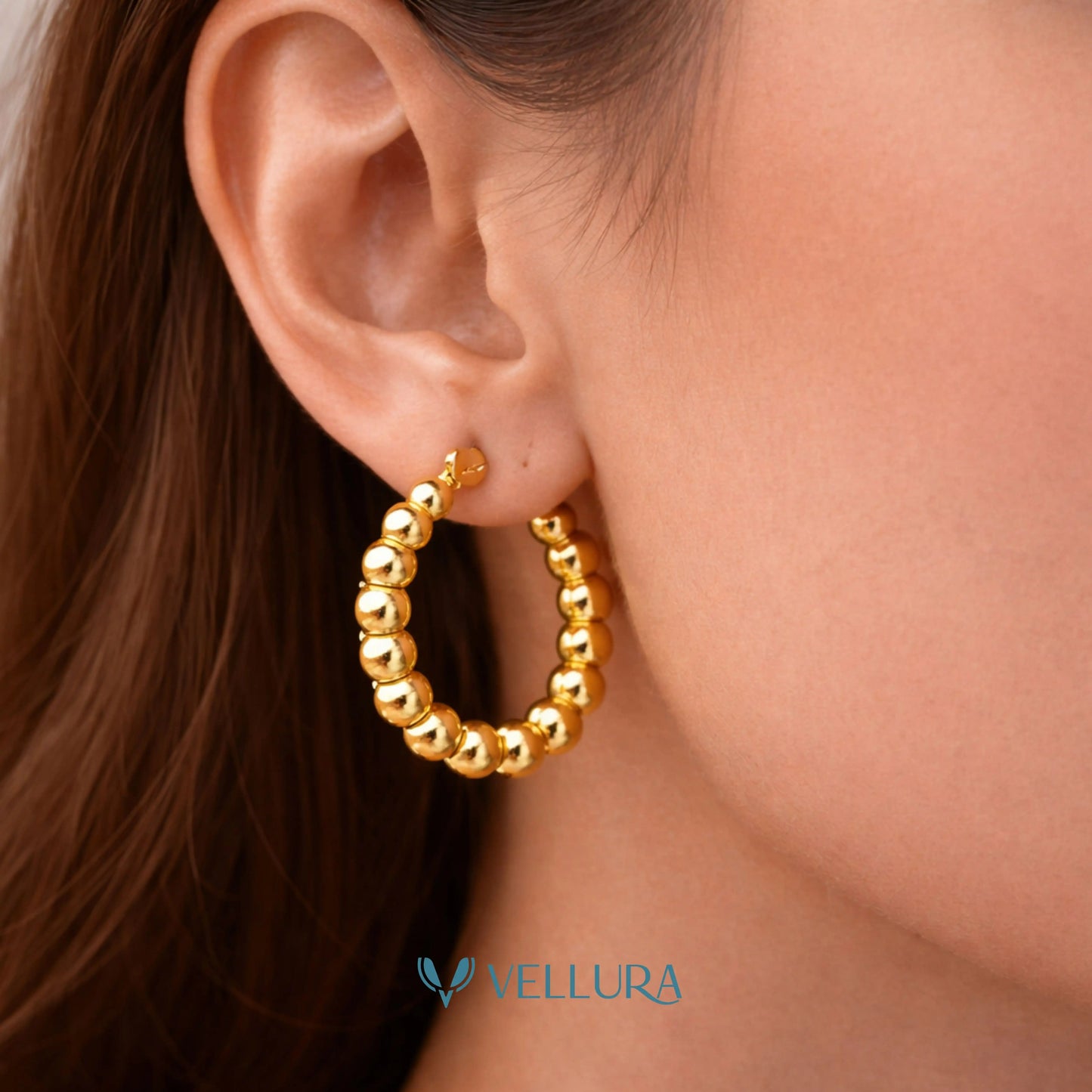 Gold Textured Hoop- Style 5