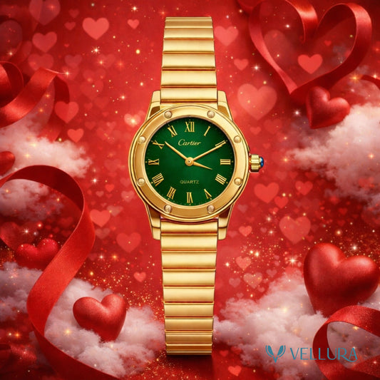 Gold Green Dial Watch