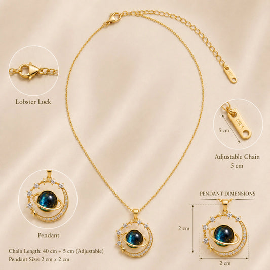 Celestial Galaxy Planet Pendant