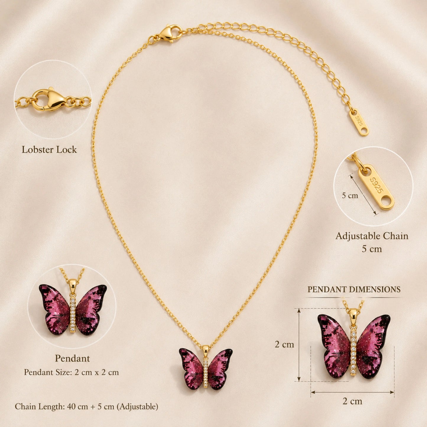 Purple Butterfly Pendant