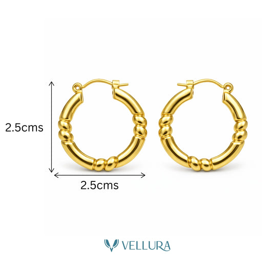 Gold Textured Hoop- Style 3