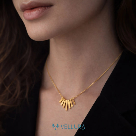 Fan Bar Gold Necklace