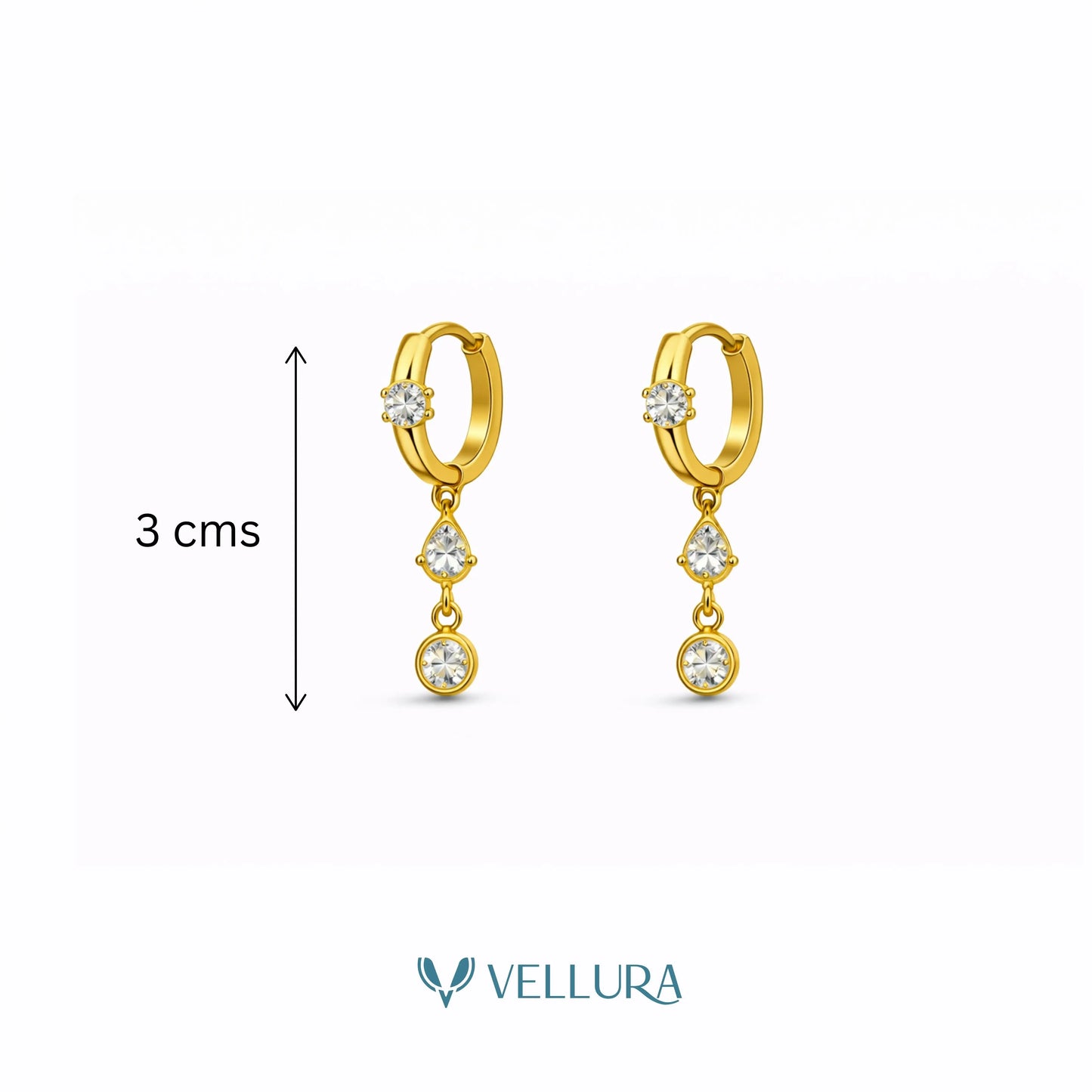 Crystal Drop Loop Earrings