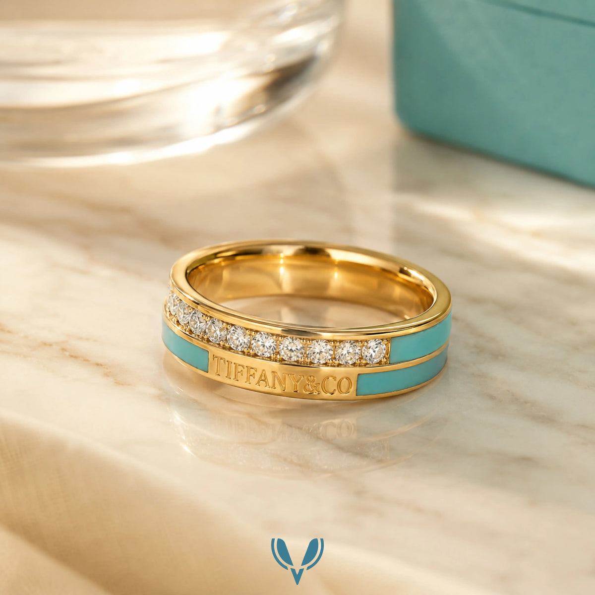 T Inspired Turquoise Gold Ring