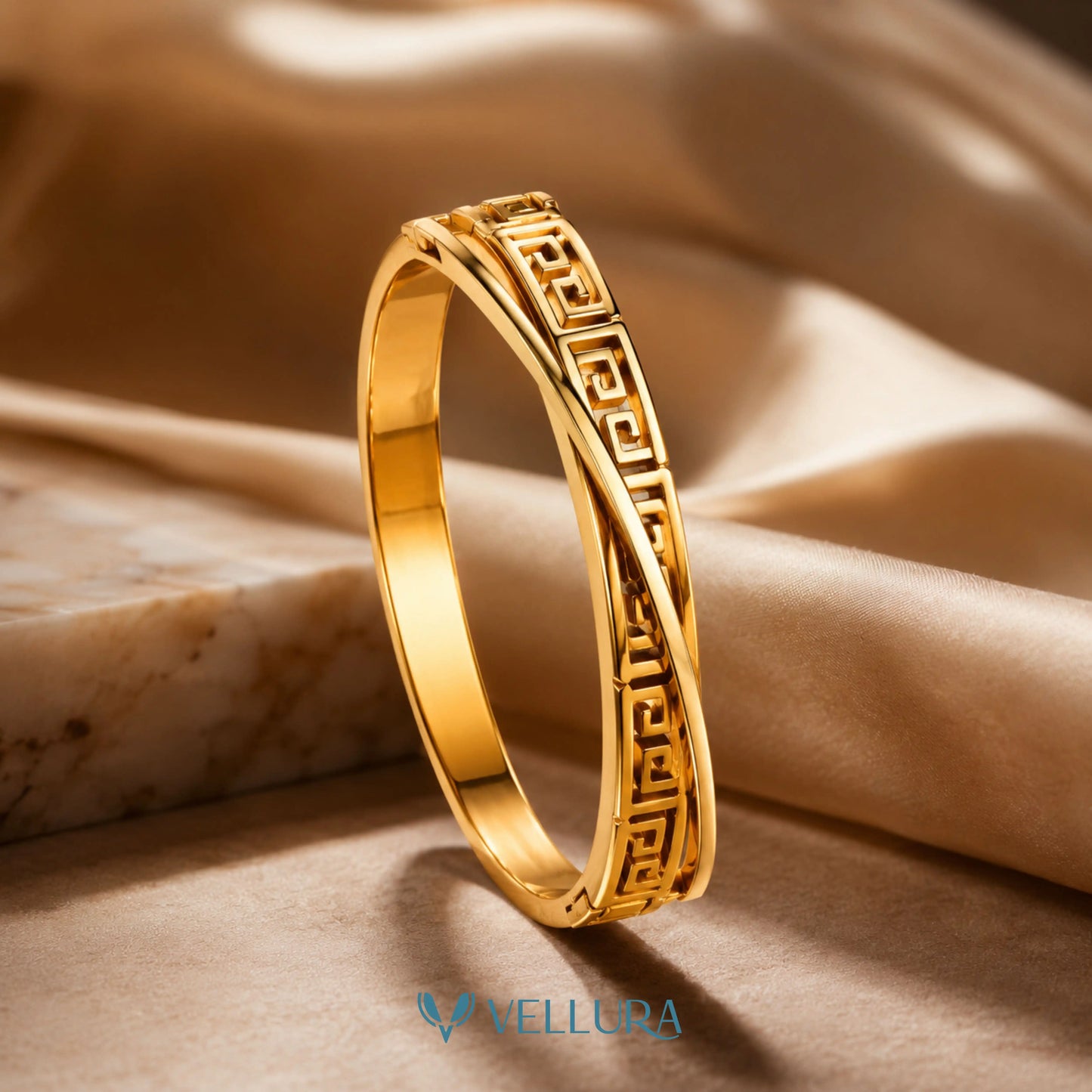 Greek Key Gold Bracelet