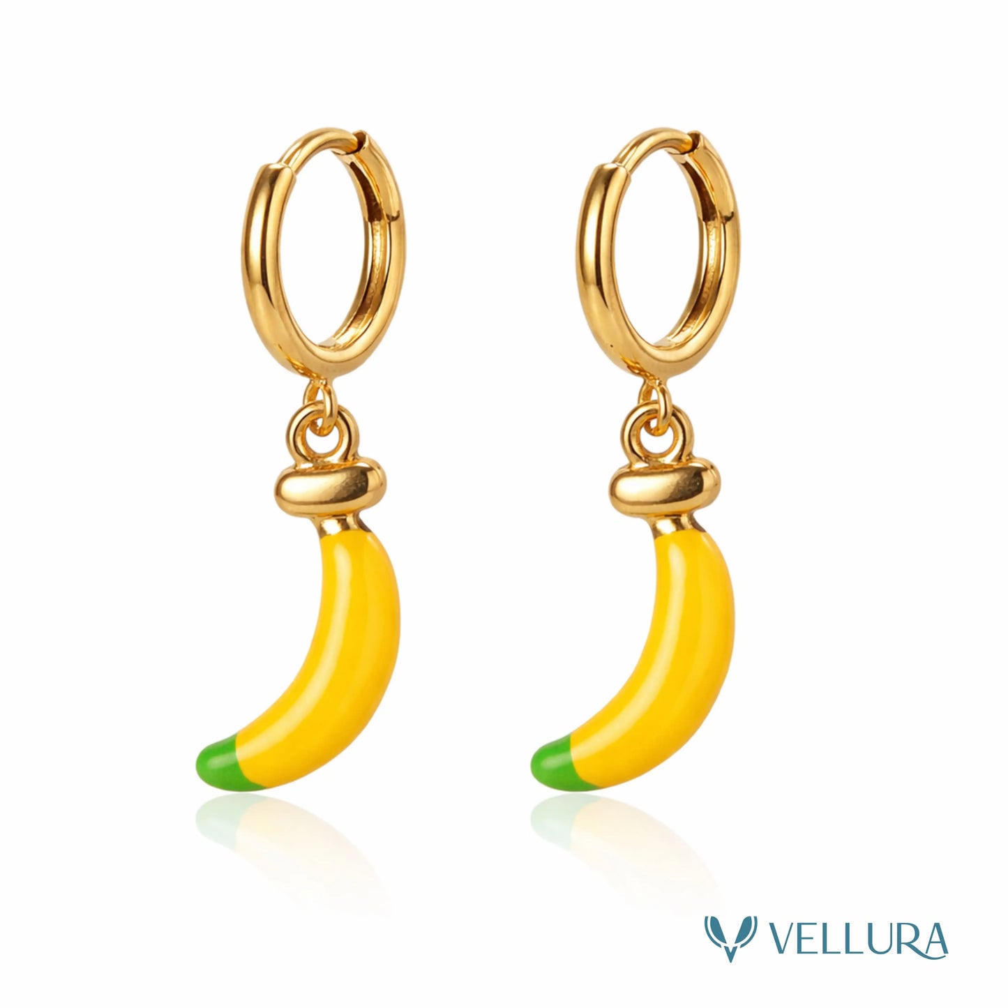 Banana Charm Hoop Earrings