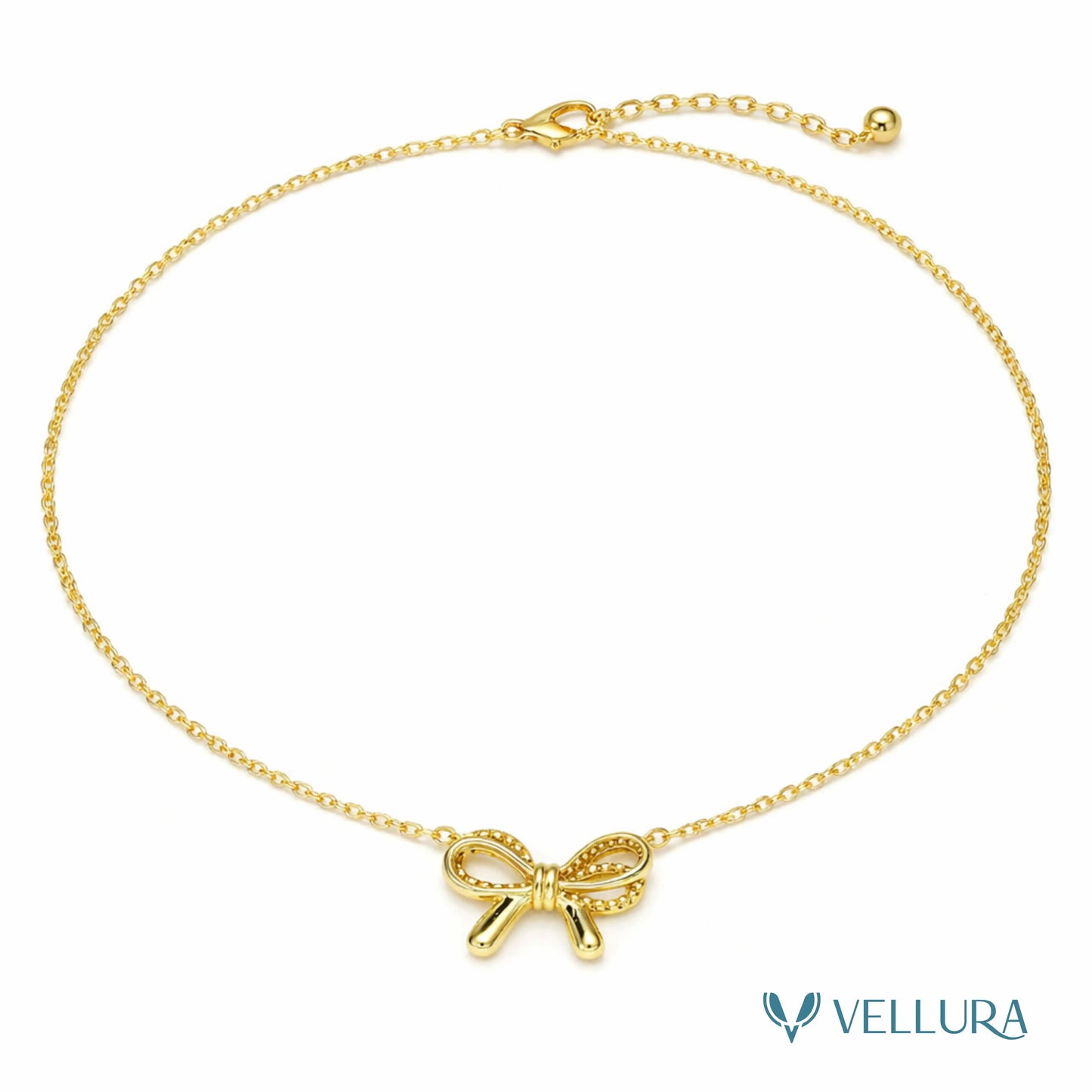 Chic Bow Knot Pendant Necklace in 18K Gold Plated