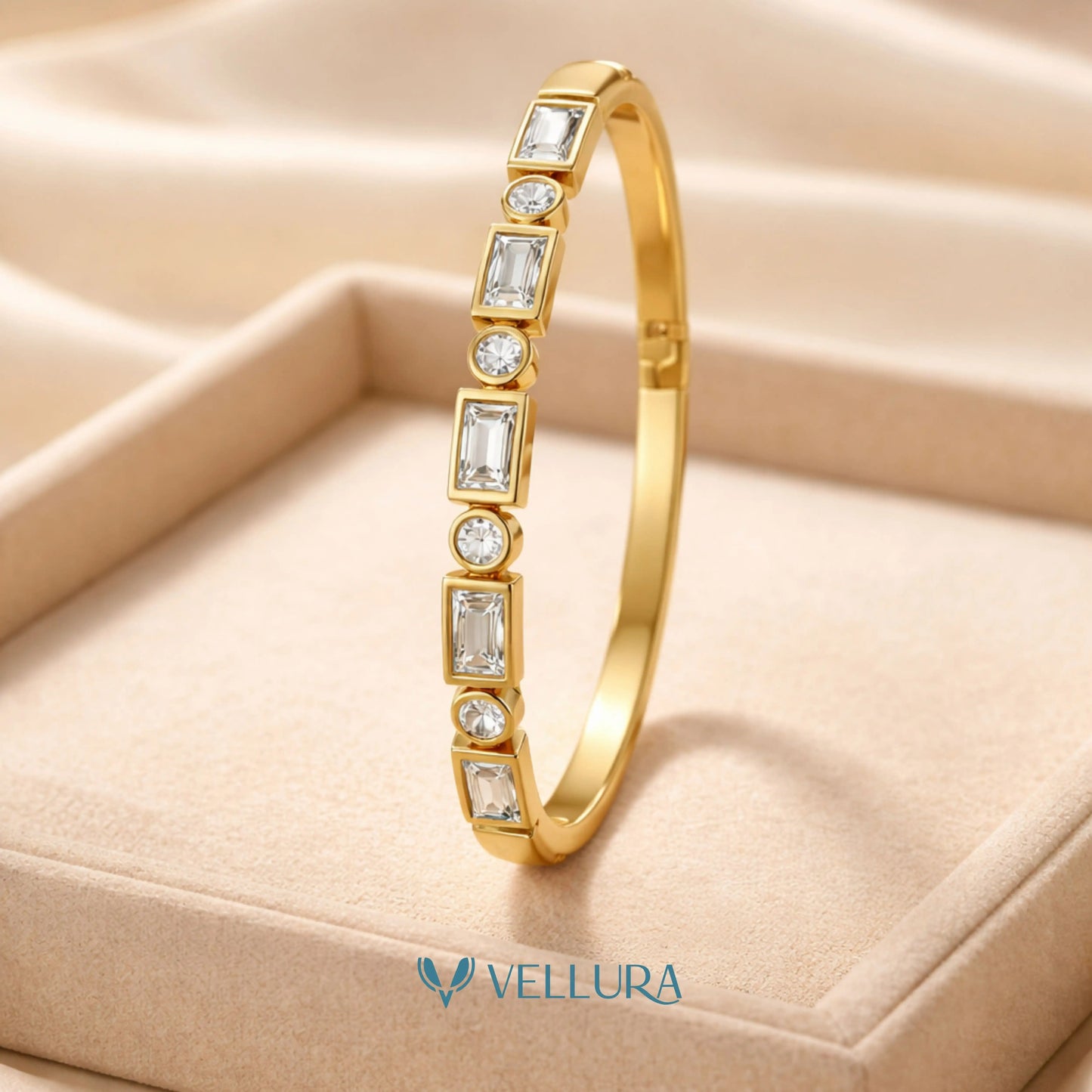 Baguette & Round Stone Bracelet