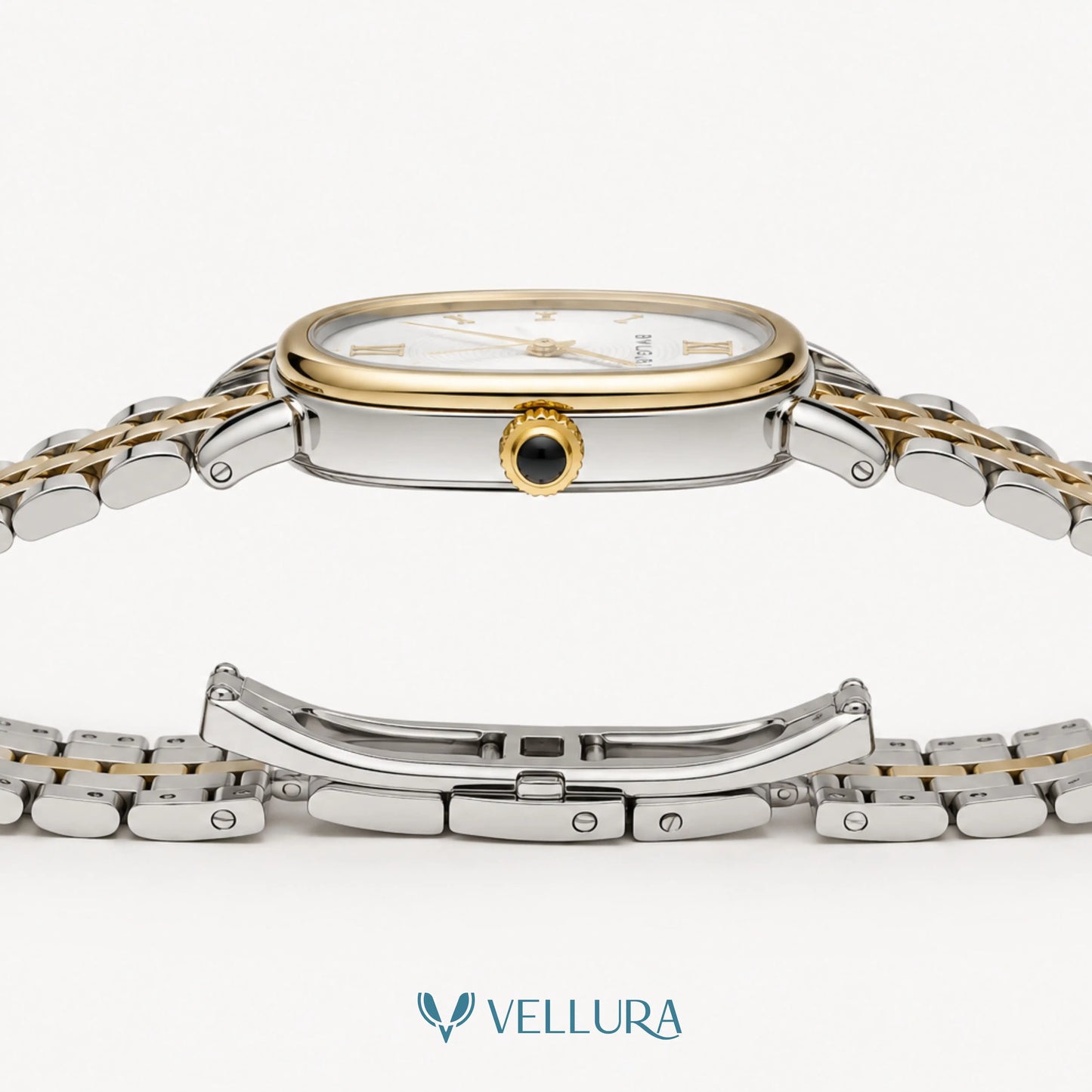 Elegant Dual Tone Watch-Bvalgari Insipred