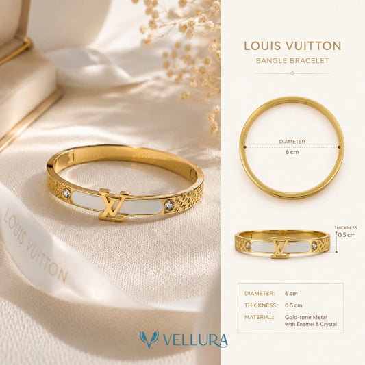 Louis Vuitton Style Gold LV Bangle