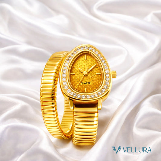 Bvlgari Inspired -Gold Snake Wrap Watch