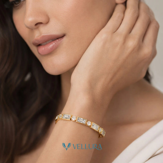 Baguette & Round Stone Bracelet