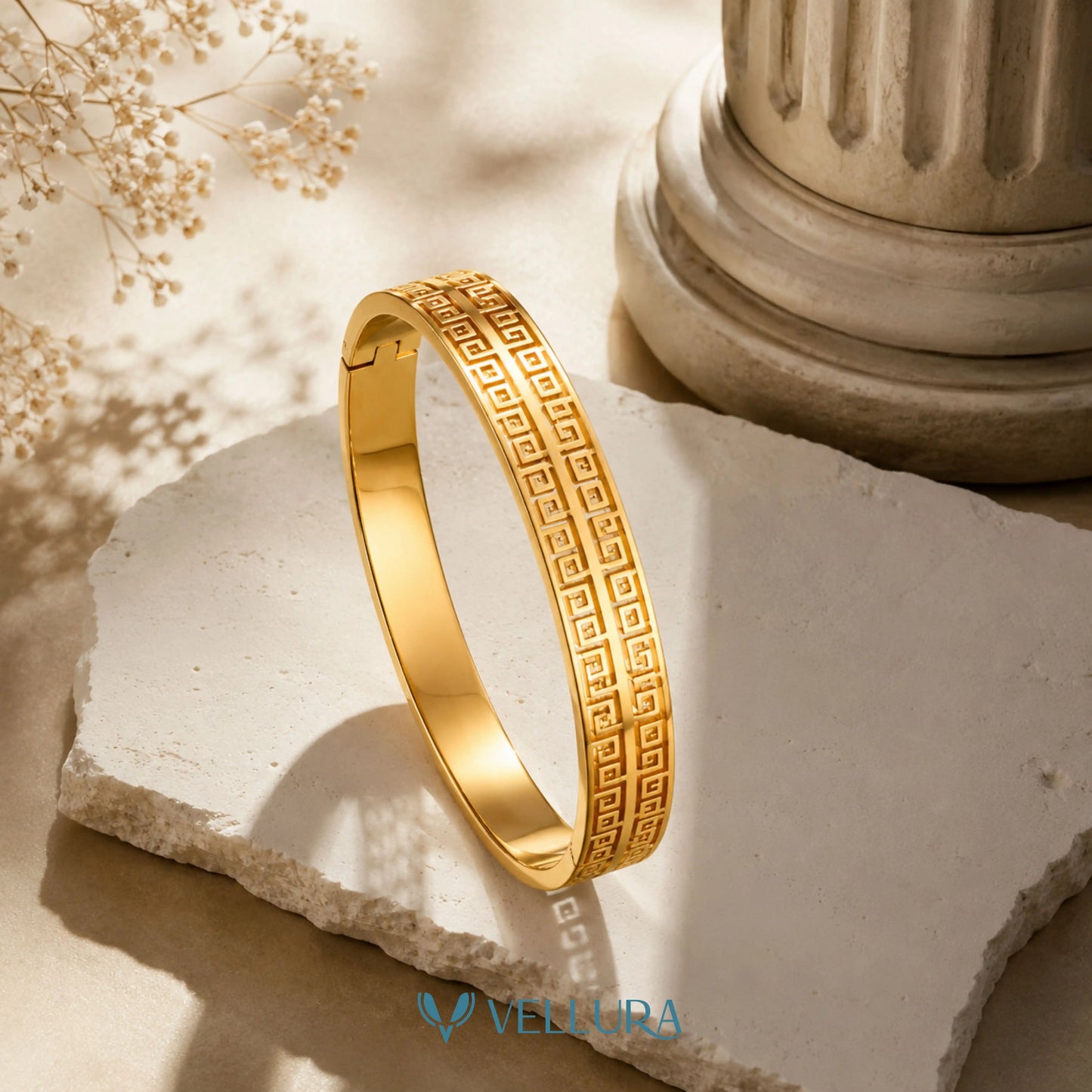 Greek Key Gold Bracelet VEL002