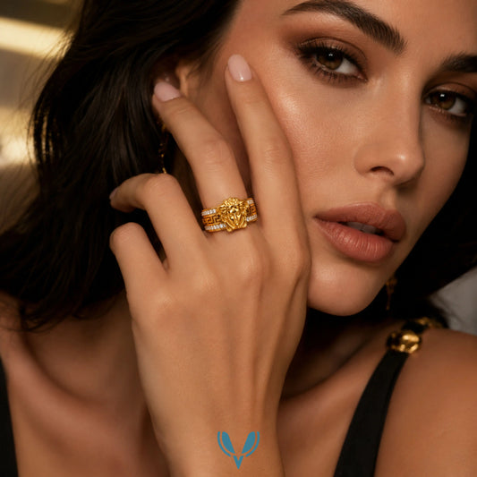 Medusa Inspired Gold Ring