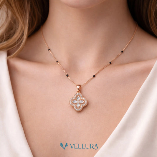 Rose Gold Clover Mangalsutra