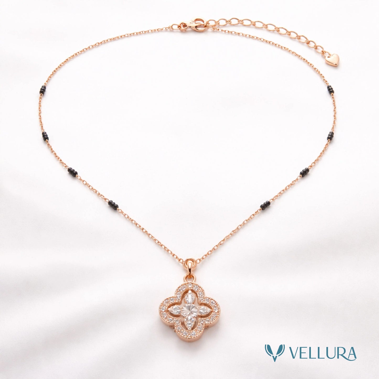 Rose Gold Clover Mangalsutra