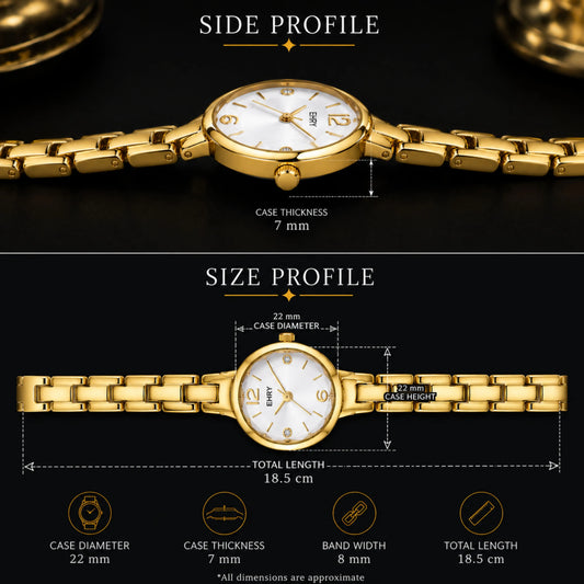 Gold Quartz Women's Wrist Watch