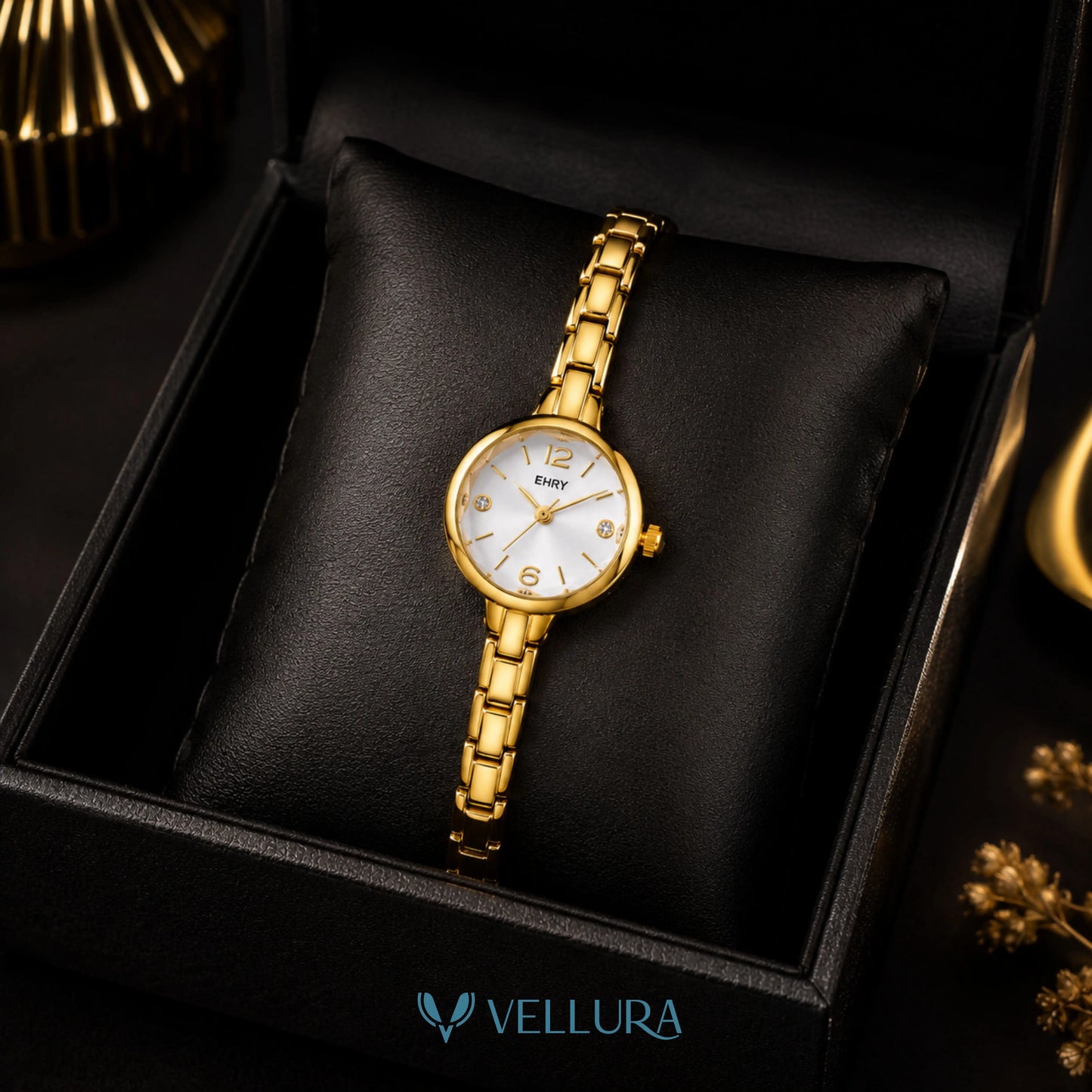 Gold Quartz Women's Wrist Watch
