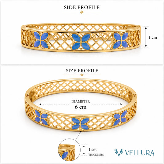 Blue Enamel Designer Bracelet
