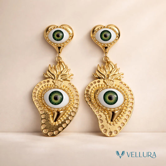 Evil Eye Chunky Statement Earrings