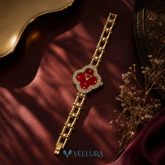 Ruby Clover Crystal Watch