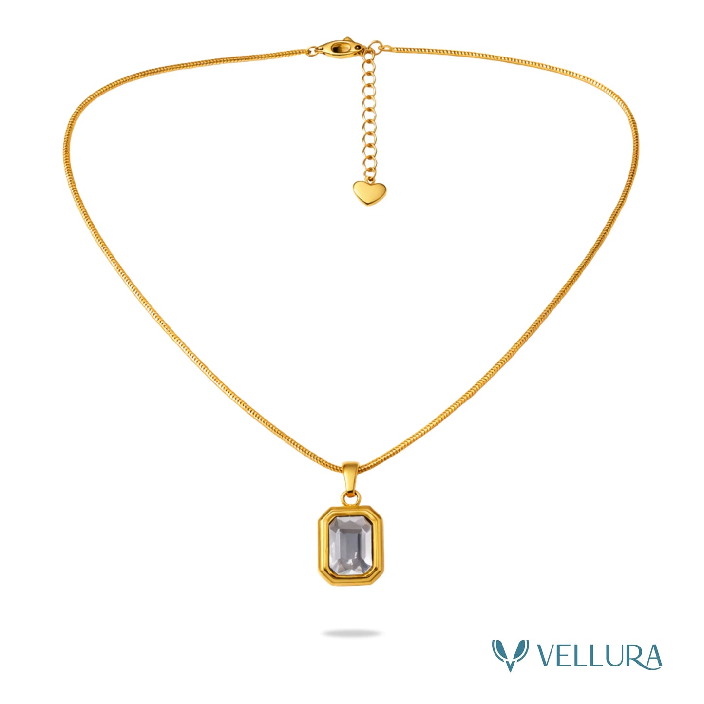 Emerald-Cut Crystal Necklace