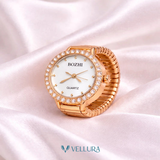 White Dial Finger Watch Ring