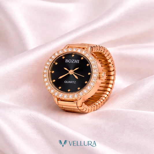 Black Dial Finger Watch Ring