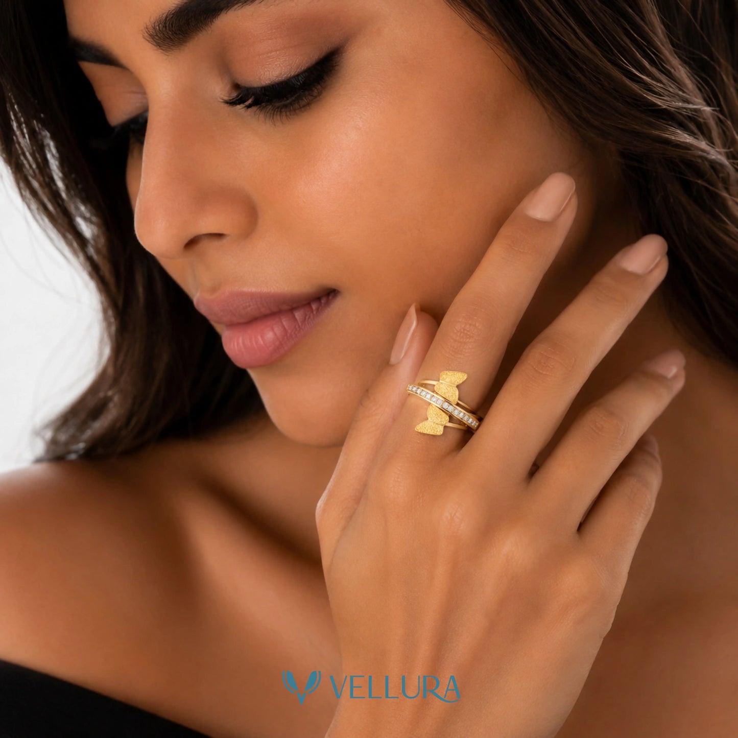 Crystal Wrap Adjustable Ring
