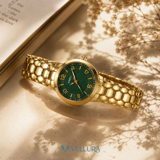 Emerald Aura Gold Watch