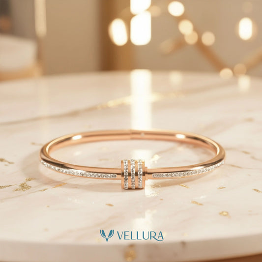 Gold Crystal Bangle Bracelet